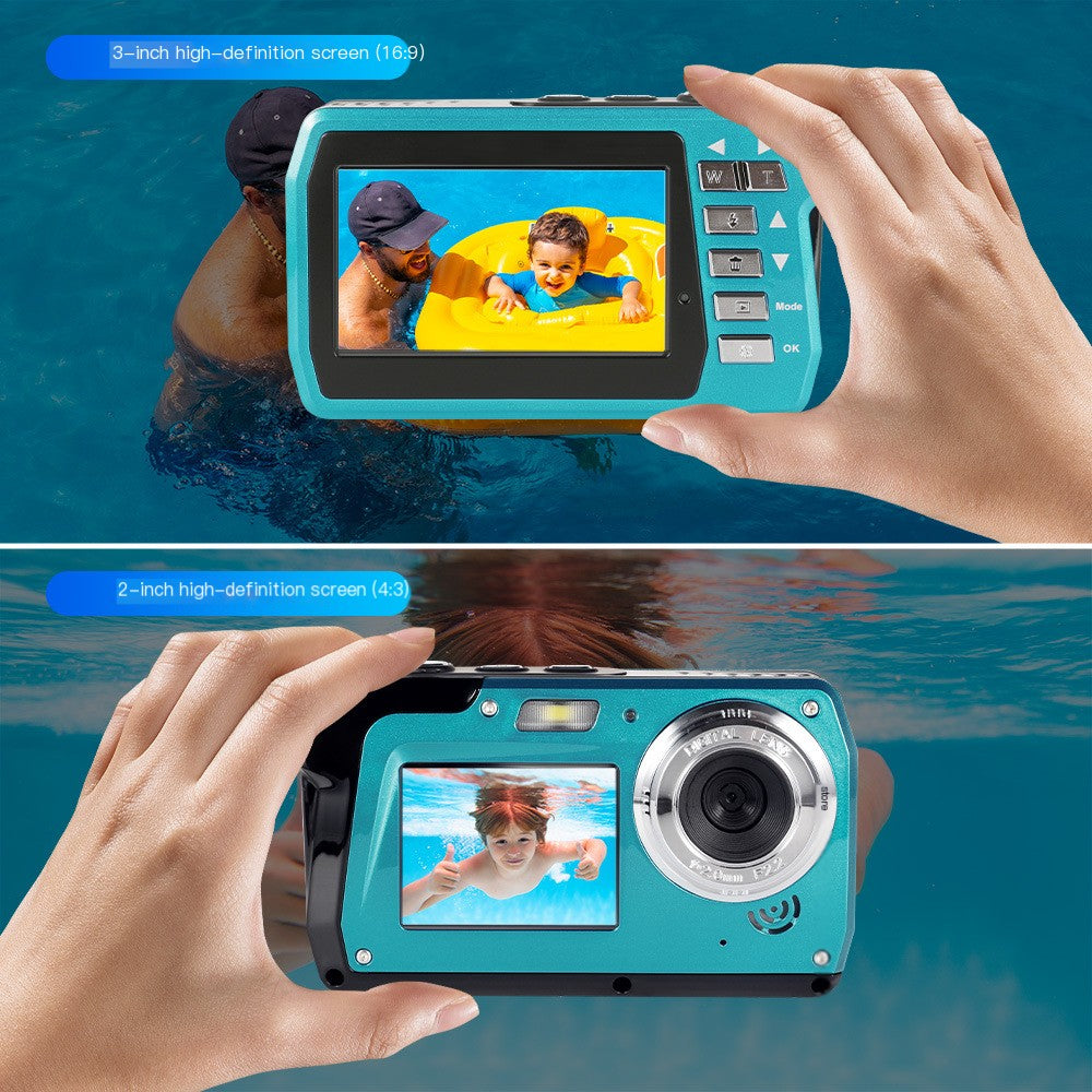 4K Underwater Digital Camera — 56MP, Dual LCD Screens, Waterproof