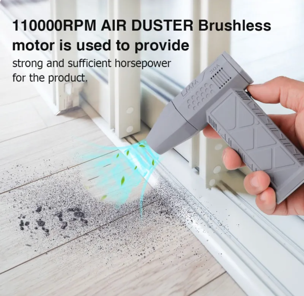 Mini Turbo Blower Fan — 120W Portable Dust Cleaner & Hair Dryer