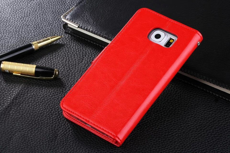 Genuine Leather Samsung S6 Case with Lanyard — Slim & Protective