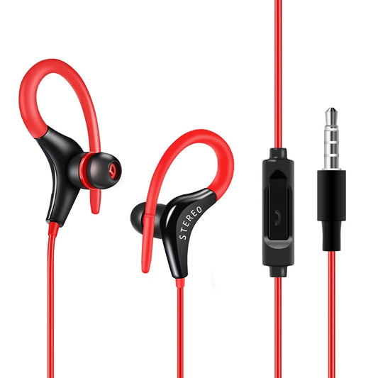 Universal Sports In-Ear Headphones with Mic — Ear Hook, 3.5mm