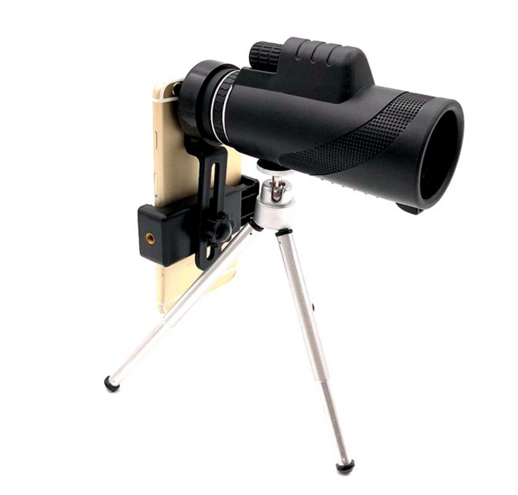 40X HD Monocular Telescope with Smartphone Mount — Waterproof, Nitrogen-Filled