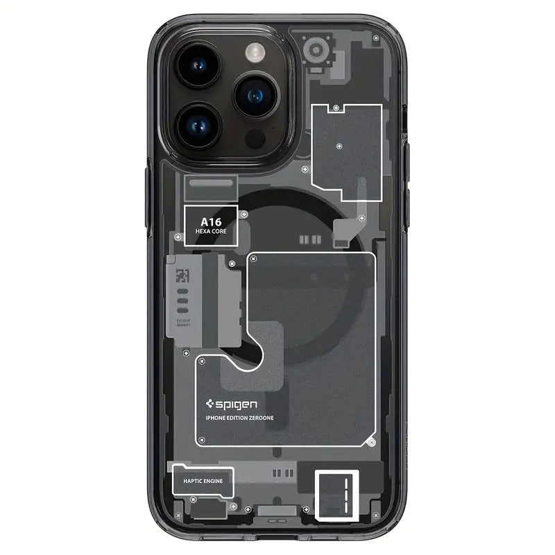 Transparent Magnetic iPhone Case — Circuit Board Design, Shockproof PC+TPU