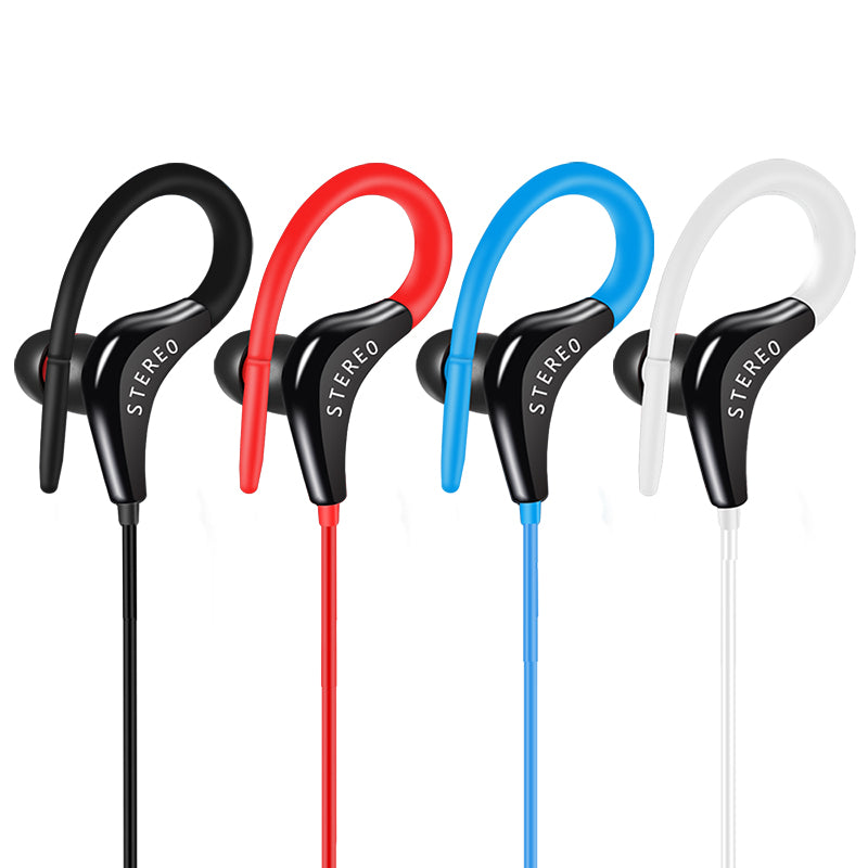 Universal Sports In-Ear Headphones with Mic — Ear Hook, 3.5mm
