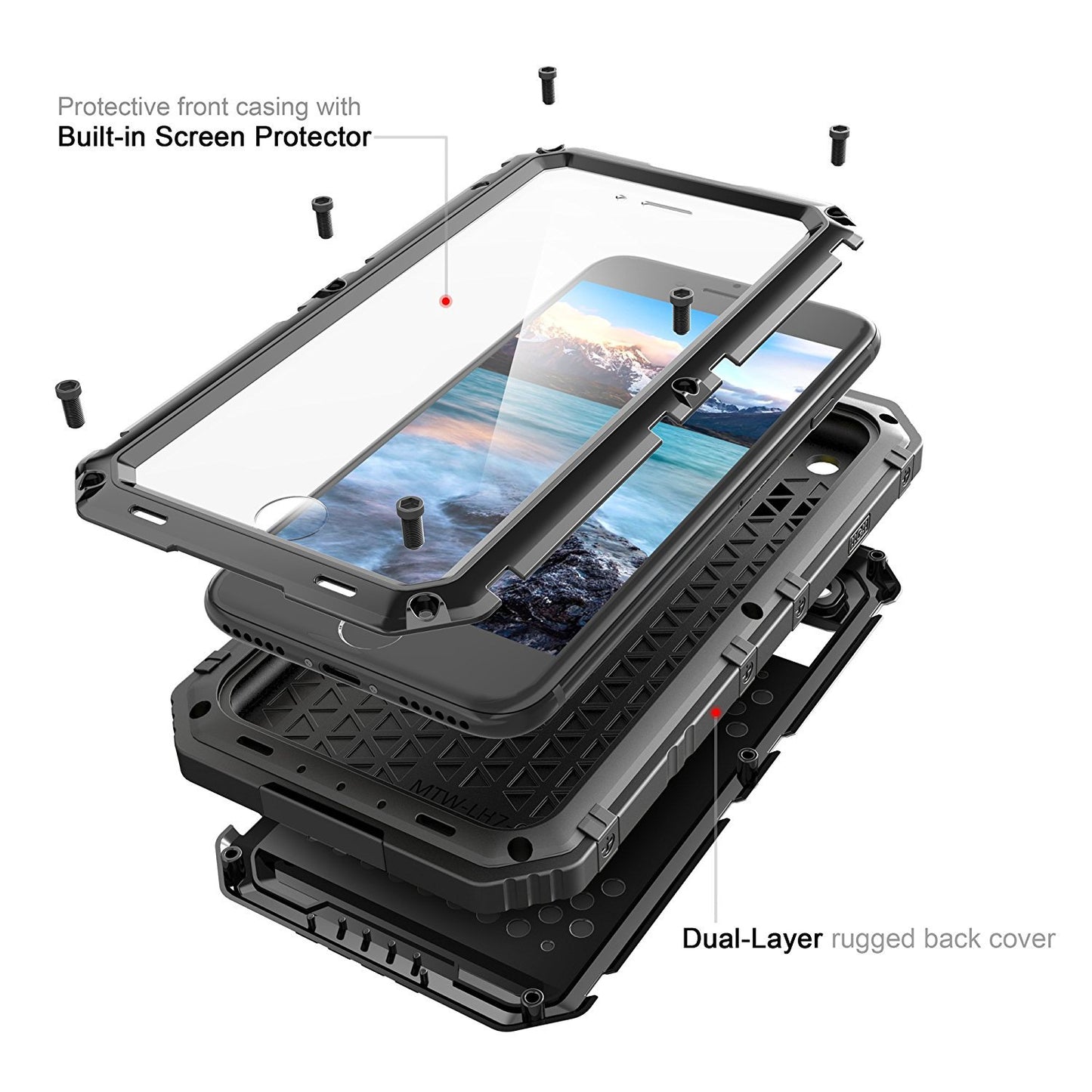 Waterproof iPhone Case — Metal & Tempered Glass, Dive-Ready Protection