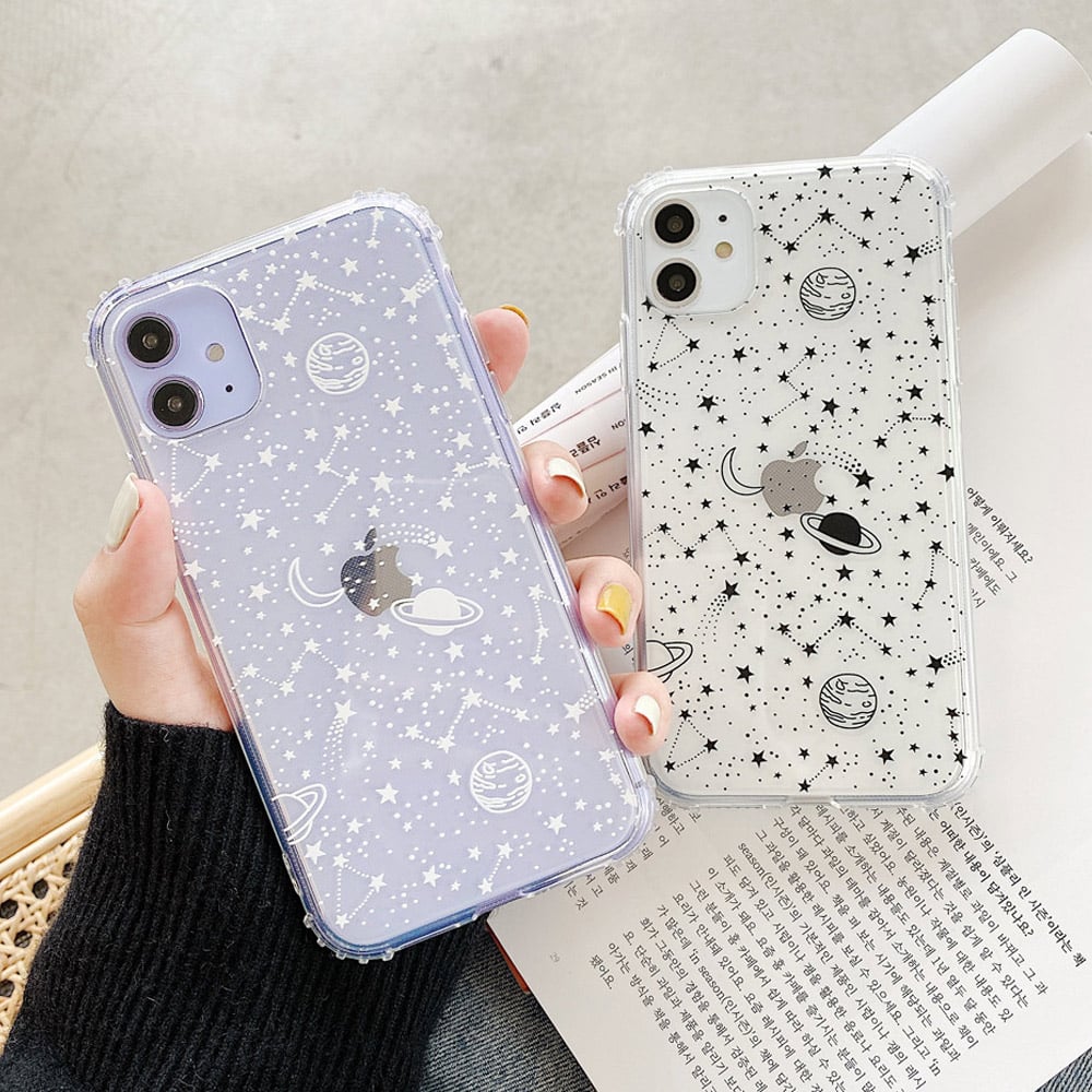 Line Art Universe Planet Phone Case — Aesthetic Space Design