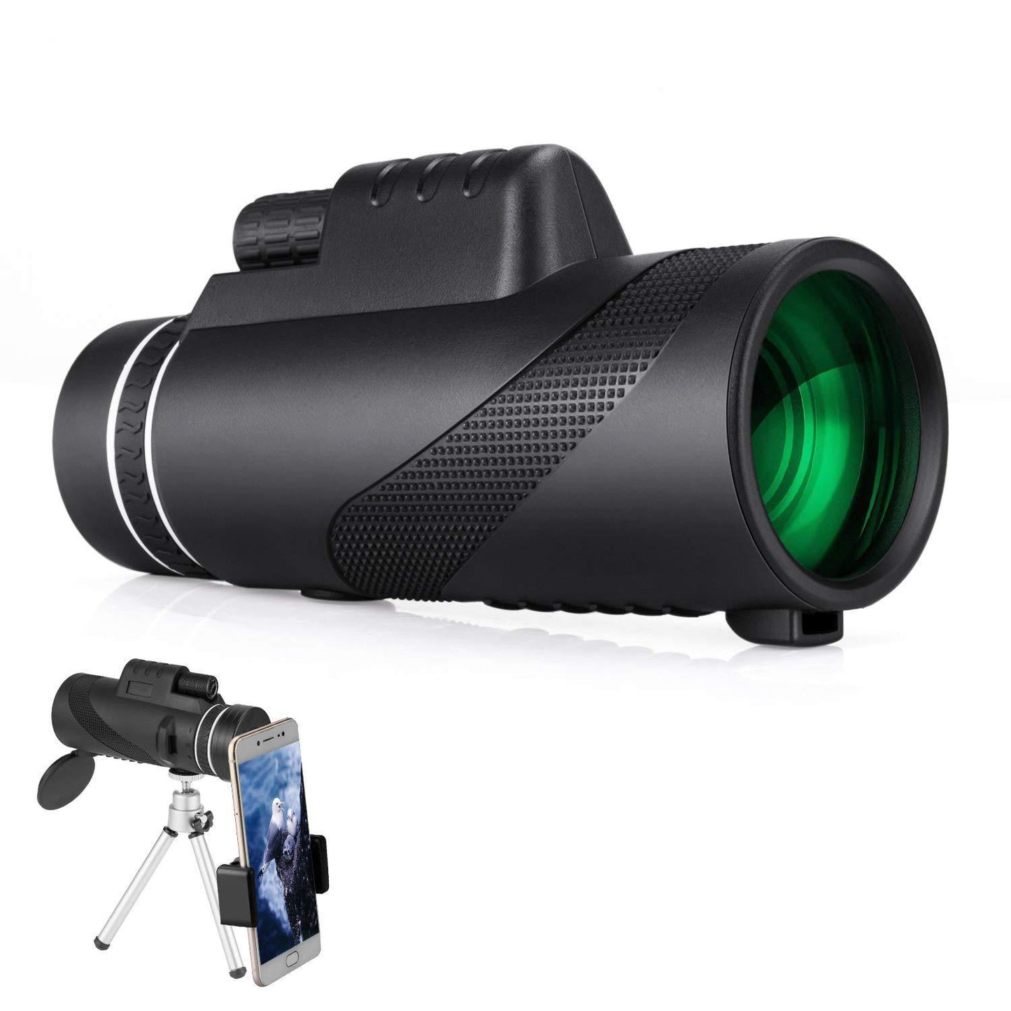 40X HD Monocular Telescope with Smartphone Mount — Waterproof, Nitrogen-Filled