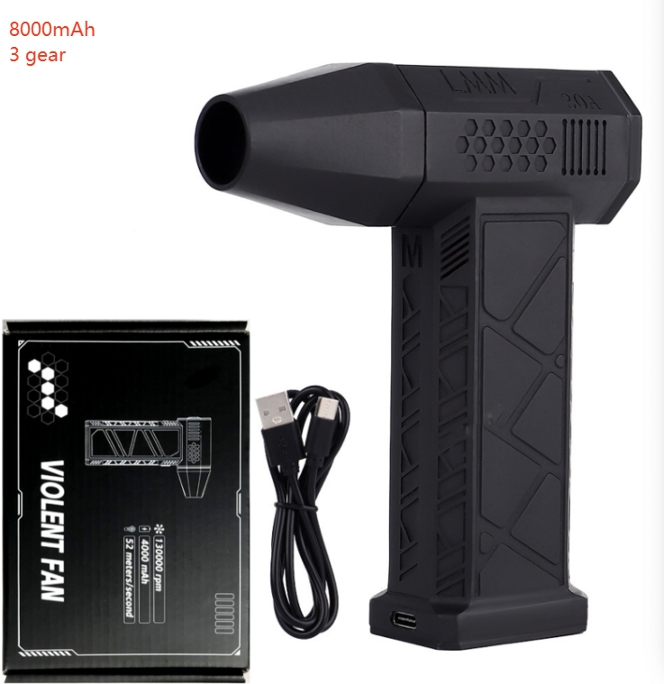 Mini Turbo Blower Fan — 120W Portable Dust Cleaner & Hair Dryer