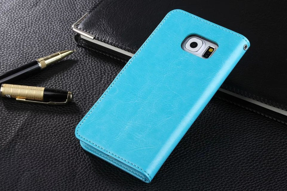 Genuine Leather Samsung S6 Case with Lanyard — Slim & Protective
