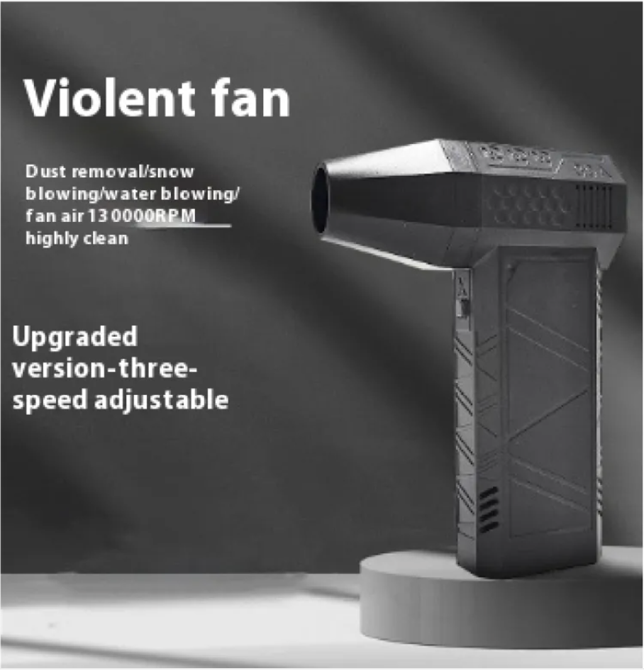 Mini Turbo Blower Fan — 120W Portable Dust Cleaner & Hair Dryer