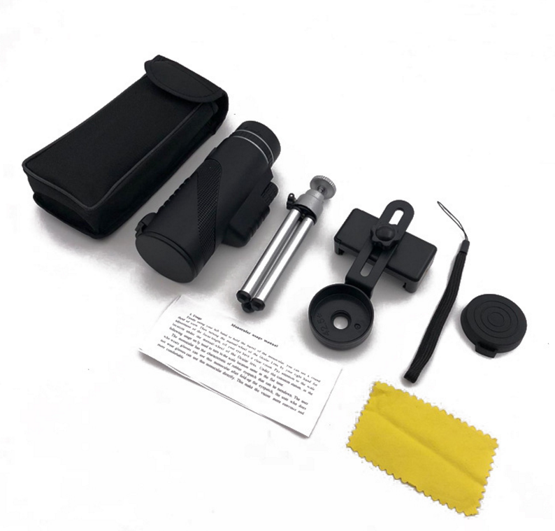 40X HD Monocular Telescope with Smartphone Mount — Waterproof, Nitrogen-Filled