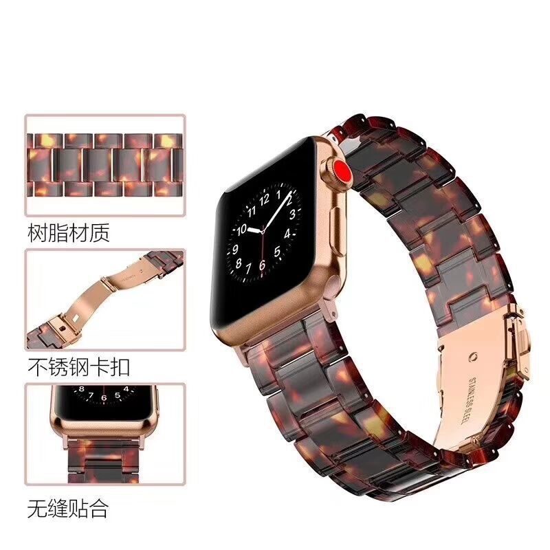 Resin Apple Watch Band — 46 Colors, Fits iWatch Series 1–4 (38/40mm & 42/44mm)