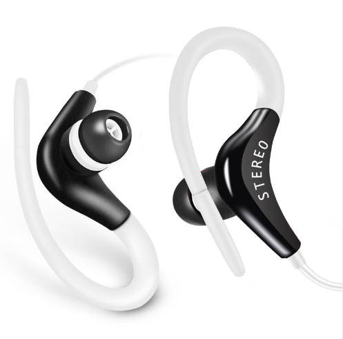 Universal Sports In-Ear Headphones with Mic — Ear Hook, 3.5mm