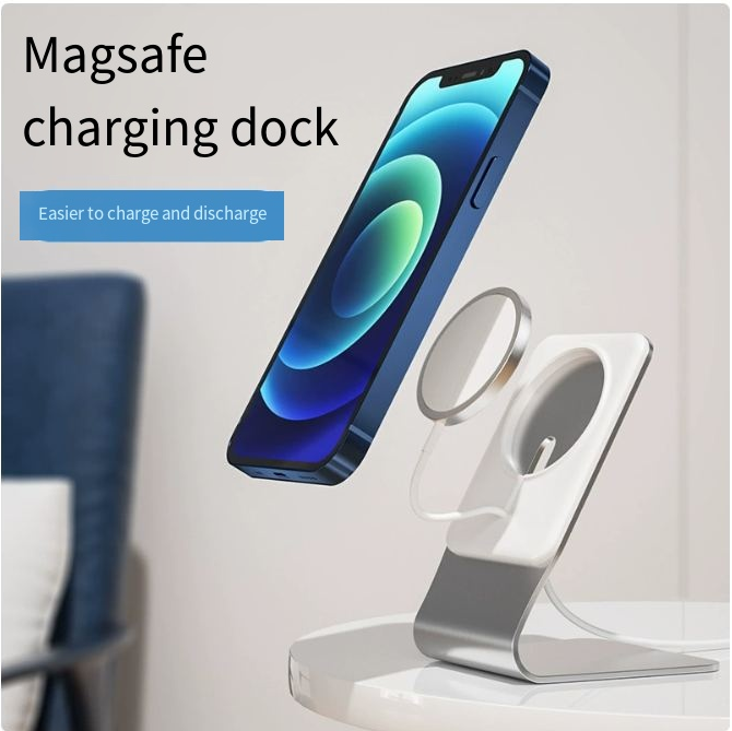Wireless Charging Phone Stand — Qi-Compatible Aluminum Desktop Charger