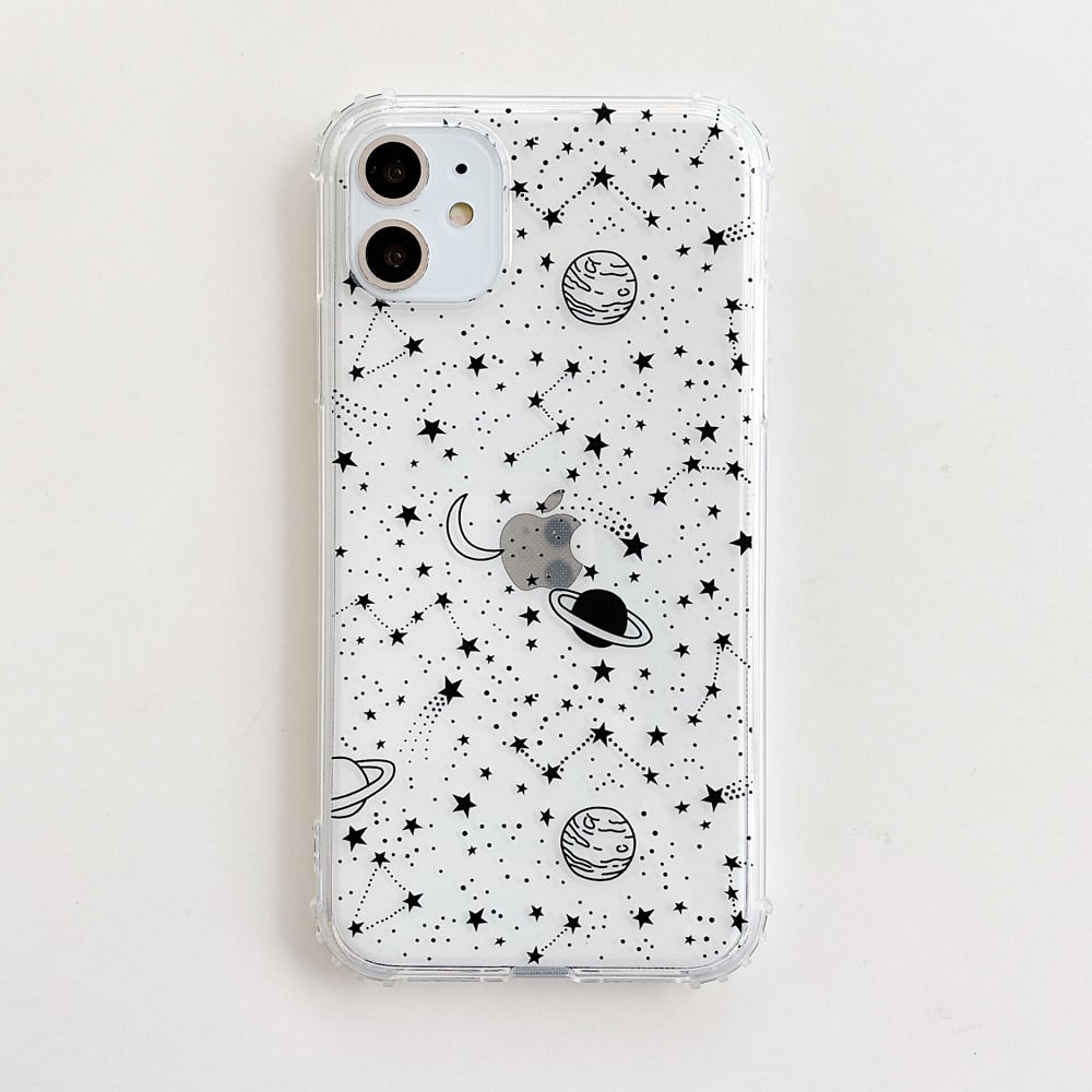 Line Art Universe Planet Phone Case — Aesthetic Space Design