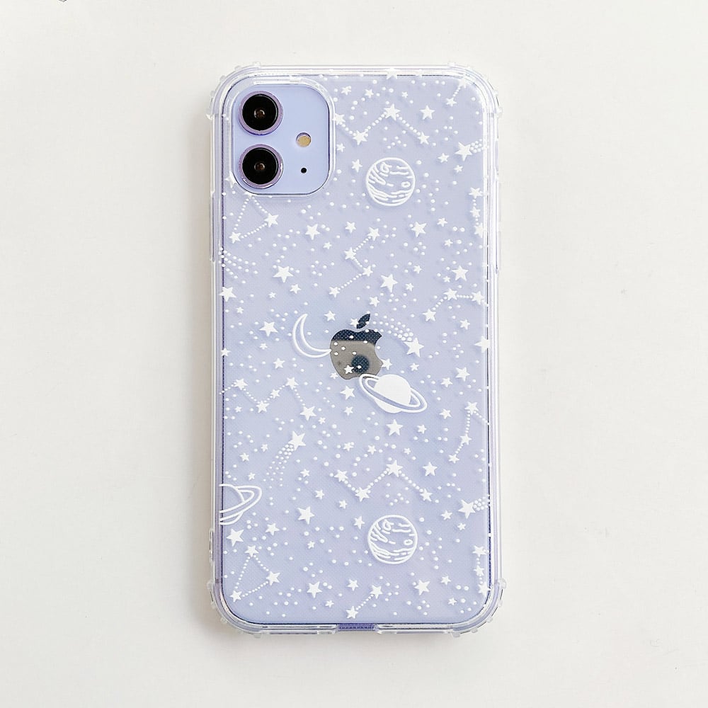 Line Art Universe Planet Phone Case — Aesthetic Space Design