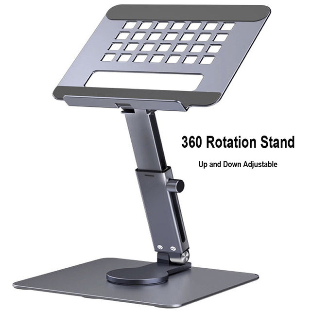360° Swivel Aluminum Desktop Stand for Tablets & Laptops