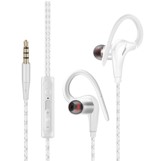 Universal Sports In-Ear Headphones with Mic — Ear Hook, 3.5mm