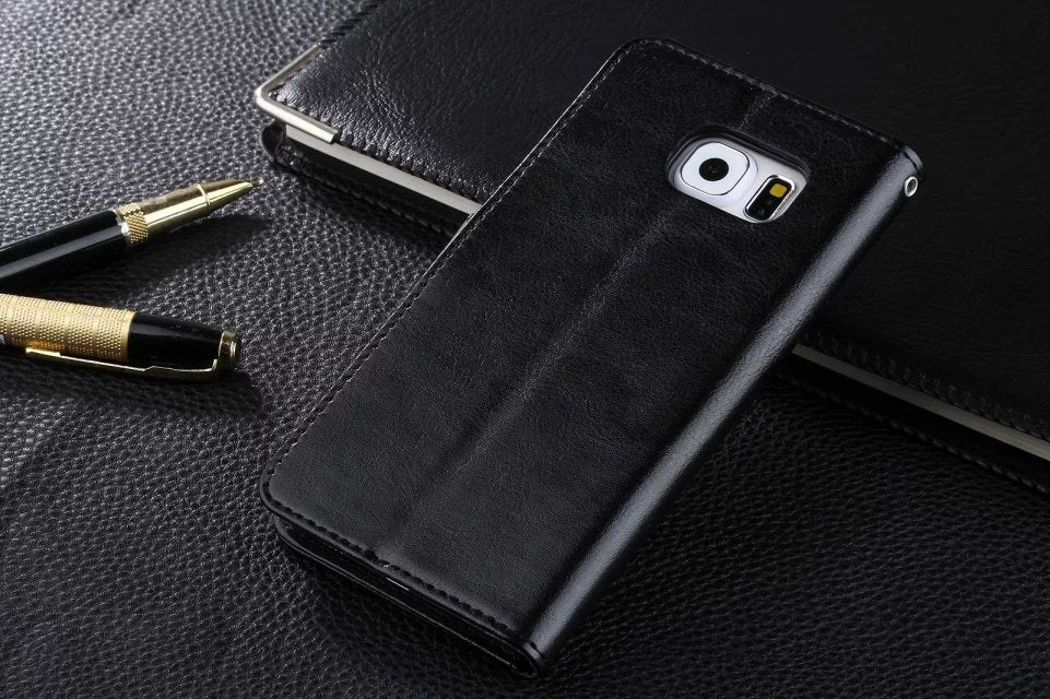 Genuine Leather Samsung S6 Case with Lanyard — Slim & Protective