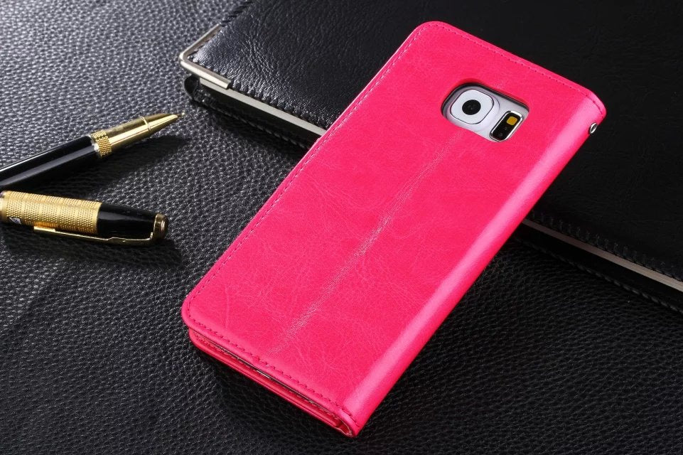Genuine Leather Samsung S6 Case with Lanyard — Slim & Protective